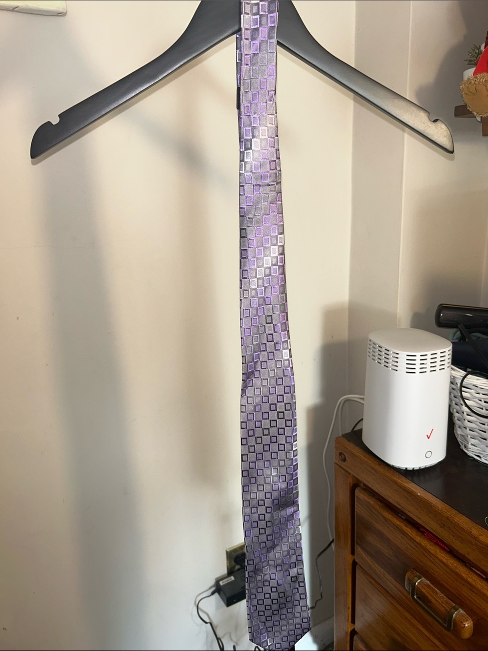 Kenneth Cole Reaction Purple Geometric Silk-Blend Tie